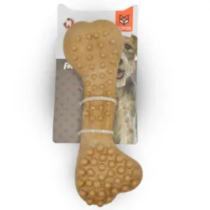 Barkbutler x Fofos Woodplay Brush Bone Toy for Dogs | For Chewers