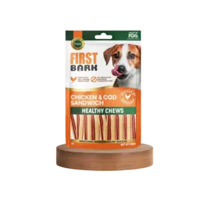 First Bark Chicken & Cod Sandwich Dog Treats 70gm