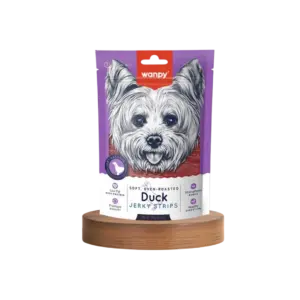 Wanpy Oven Roasted Soft Duck Jerky Strips Dog Treats