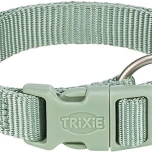 TRIXIE Premium Dog Collar, Adjustable Fit, L-XL Size, 40-65 cm Length, 25 mm Width (sage)