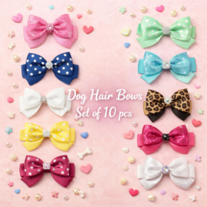 Assortment Dog Hair Bows, Set of 10 pcs (4-5.5 cm)