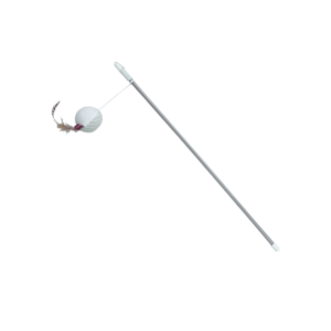 playing rod with ball and feathers