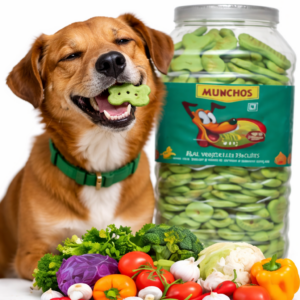MUNCHOS Dog Biscuits, Veg Flavor, 1 kg Jar