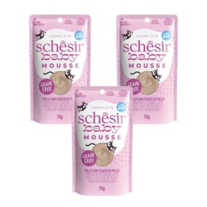 Schesir Baby Cat Mousse Chicken & Liver – High Protein Wet Food for Kittens | Balanced, Easily Digestible & Grain-Free Nutrition for Healthy Growth – 70g