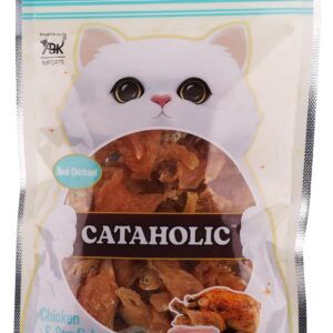 Cataholic Chicken & Fish Treats for Cats and Kittens | Spiral Soft Chicken & Sunfish Snack | High Protein, Easily Digestible, Healthy Cat Treats for Training & Daily Rewards – 50 gm
