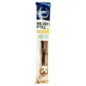 Chicken-flavored dog treat in a 5-inch roll for dogs, made with natural ingredients.