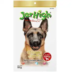 JerHigh Chicken Jerky Dog Treats for Healthy Dogs.