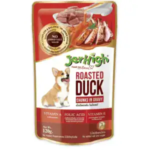 JerHigh Roasted Duck Wet Dog Food for Healthy Dogs.