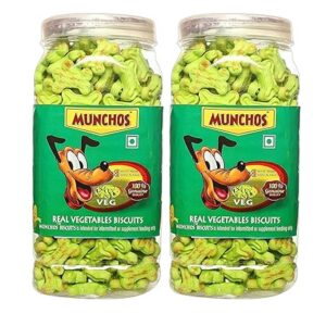 Dog biscuits with real vegetables for healthy pets.