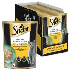 Sheba® Rich Premium Adult (+1 Year) Fine Wet Cat Food, Tuna Pumpkin & Carrot In Gravy 70gm*12 pack