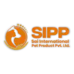 SIPP Sail International Pet Product logo with dog silhouette on black background.